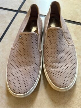 Michael Kors Slip-On Perforated Leather Loafers in Dusty Rose